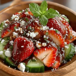 The essence of any great salad lies in its ingredients. For the Strawberry Cucumber Summer Salad, each component plays a vital role in not only enhancing the overall taste but also providing nutritional benefits. Let’s delve into the key ingredients that make this salad a must-try for your summertime gatherings.