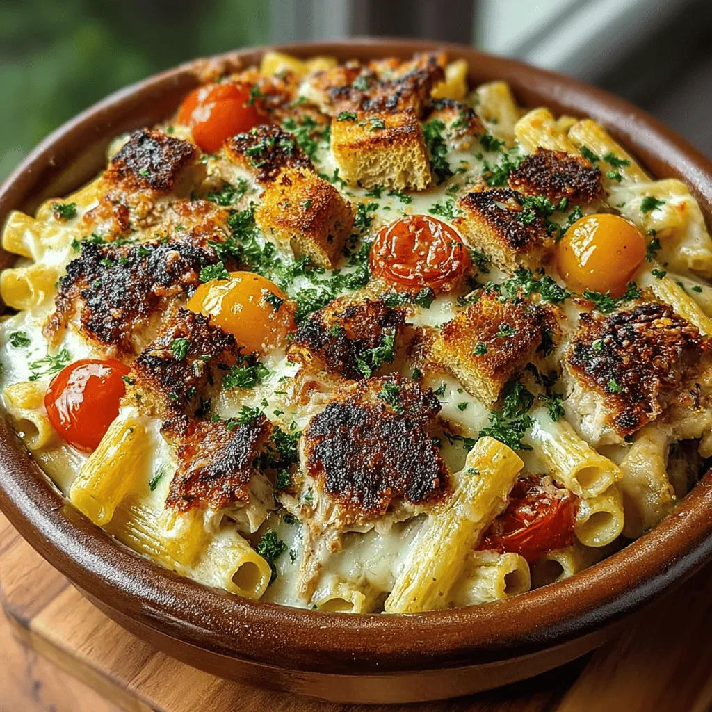 There’s nothing quite like the comforting embrace of a warm pasta dish, especially when it combines two beloved favorites: Caesar salad and a hearty pasta bake. The Crispy Chicken Caesar Pasta Bake is more than just a recipe; it’s a nostalgic journey back to cozy dinners at home, where the aroma of baked pasta would fill the kitchen, tantalizing everyone around the table. This dish is also a testament to the creativity that can arise from traditional favorites, blending the crunch of Caesar salad with the creamy goodness of pasta in a way that will leave your taste buds dancing.