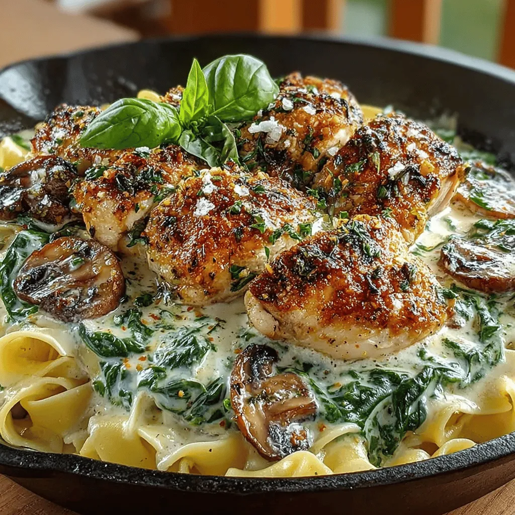 To achieve the best flavor in your Creamy Chicken Florentine Skillet, it's essential to season with salt and pepper to taste. Seasoning isn’t just about adding flavor; it enhances the natural tastes of the chicken, mushrooms, and spinach, ensuring that every element shines through in your dish.