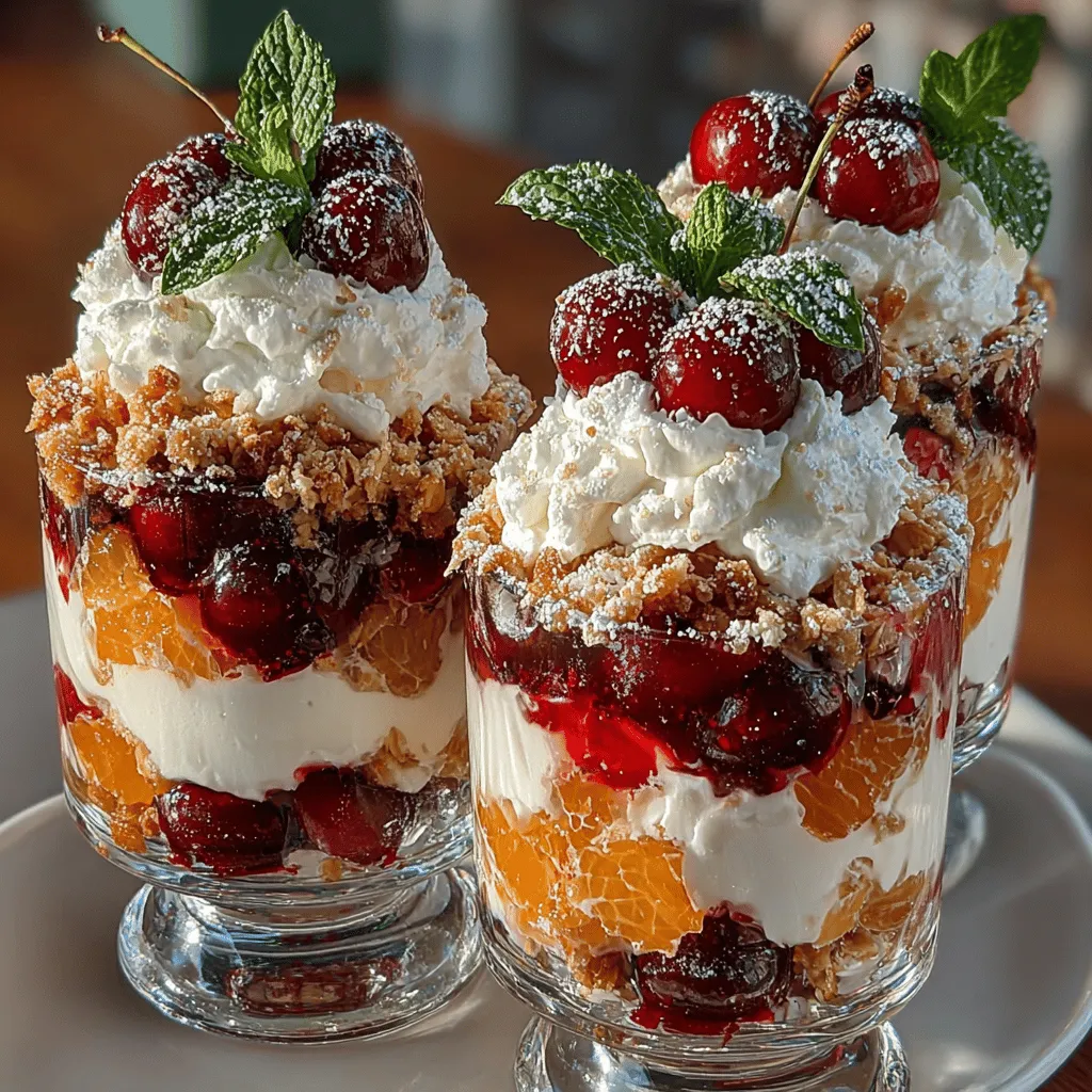 Indulging in a delicious dessert doesn't have to be a complicated affair, and the Cherry Delight Parfaits exemplify this perfectly. This delightful treat brings together the vibrant sweetness of fresh cherries, the luscious creaminess of whipped cream and Greek yogurt, and the satisfying crunch of granola in a visually stunning presentation. Perfect for summer gatherings, special celebrations, or simply a well-deserved personal indulgence, these parfaits are not only easy to make but also incredibly impressive.