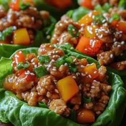 Sweet and Savory Chicken Lettuce Wraps with Strawberry Glaze
