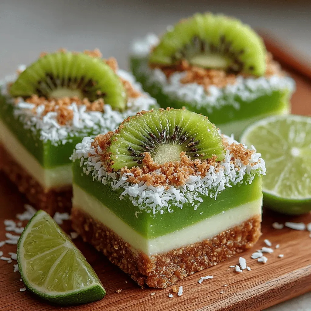 Welcome to the refreshing and delightful world of Tropical Kiwi Coconut Bliss Bars, a treat that transports you straight to a sun-soaked beach with every bite. These blissful bars are a perfect fusion of vibrant tropical flavors, combining the tangy sweetness of fresh kiwis with the creamy richness of coconut milk. Not only are they a feast for the senses, but they also offer a multitude of health benefits, making them an ideal choice for a light dessert or a nutritious snack.