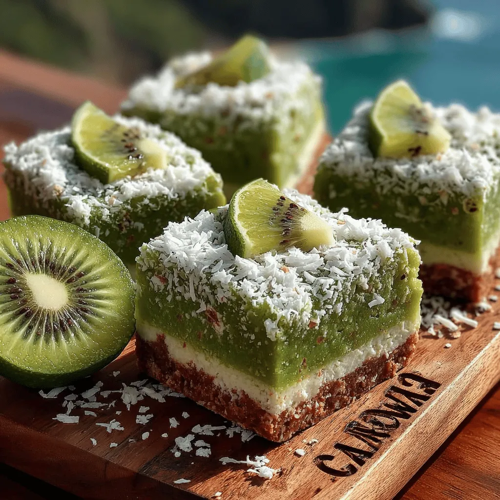 Welcome to the refreshing and delightful world of Tropical Kiwi Coconut Bliss Bars, a treat that transports you straight to a sun-soaked beach with every bite. These blissful bars are a perfect fusion of vibrant tropical flavors, combining the tangy sweetness of fresh kiwis with the creamy richness of coconut milk. Not only are they a feast for the senses, but they also offer a multitude of health benefits, making them an ideal choice for a light dessert or a nutritious snack.