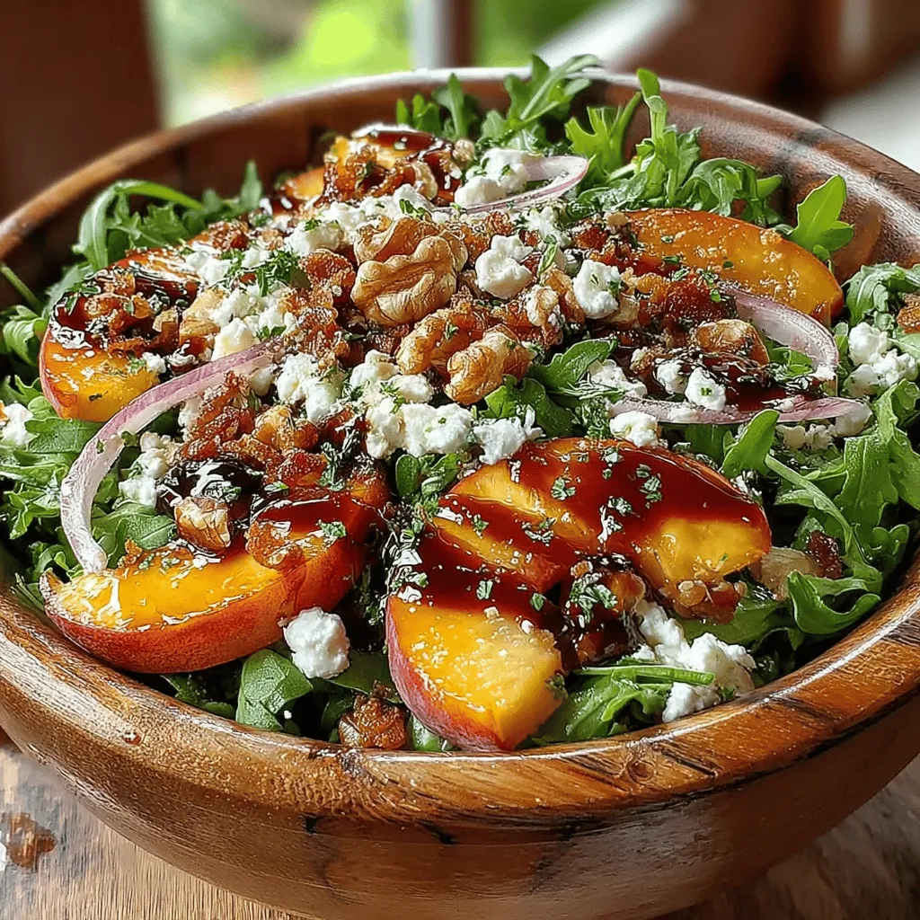 As the sun starts to shine brighter and the days grow longer, there's an undeniable urge to embrace lighter, fresher meals that celebrate the bounty of the season. The Sun-Kissed Peach Arugula Salad with Crunchy Walnuts is a delightful dish that captures the essence of summertime, making it an ideal choice for everything from casual picnics to elegant dinner gatherings. This vibrant salad is not only visually appealing but also packed with freshness and flavor, showcasing the best seasonal ingredients that nourish both body and soul.
