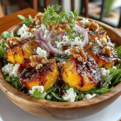 As the sun starts to shine brighter and the days grow longer, there's an undeniable urge to embrace lighter, fresher meals that celebrate the bounty of the season. The Sun-Kissed Peach Arugula Salad with Crunchy Walnuts is a delightful dish that captures the essence of summertime, making it an ideal choice for everything from casual picnics to elegant dinner gatherings. This vibrant salad is not only visually appealing but also packed with freshness and flavor, showcasing the best seasonal ingredients that nourish both body and soul.