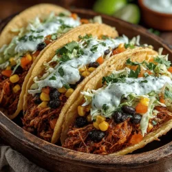 Discover the joy of effortless cooking with these Slow Cooker Fiesta Chicken Tacos, a delightful dish that brings the vibrant flavors of Mexican cuisine right to your dinner table. This recipe combines tender, seasoned chicken with a medley of colorful vegetables, all simmered to perfection in a slow cooker. With minimal prep time and a hands-off cooking method, you'll have a delicious meal ready to enjoy with family or friends. Whether it's a casual weeknight dinner or a festive gathering, these tacos are sure to impress.