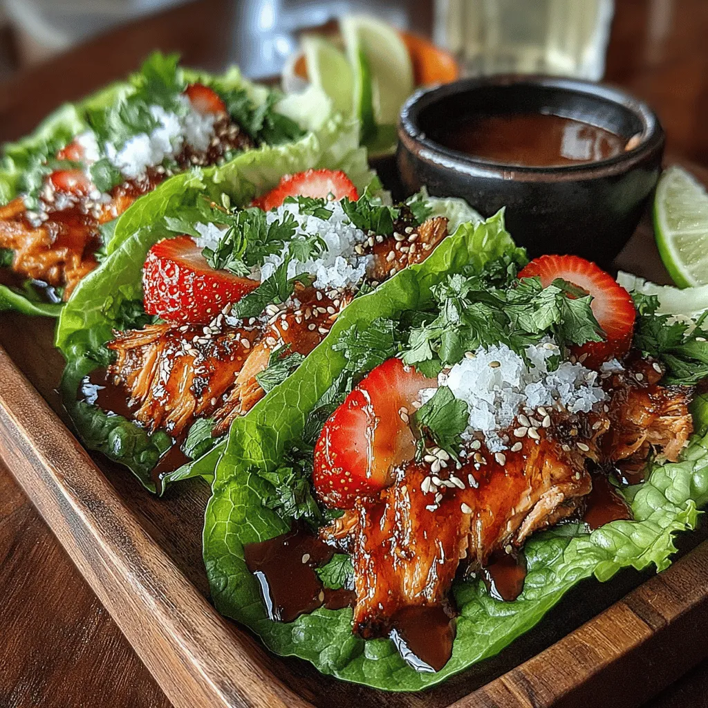 Salmon lettuce wraps with strawberry glaze are a vibrant and tantalizing dish that seamlessly combines the rich flavors of fresh salmon with the crispness of leafy greens and the sweetness of strawberries. This unique recipe not only excites the palate but also offers a refreshing, light meal option perfect for warm weather dining or as a healthy appetizer. The appeal of this dish lies in its simplicity, versatility, and the way it showcases the natural flavors of its ingredients, making it a delightful choice for both casual meals and special occasions.