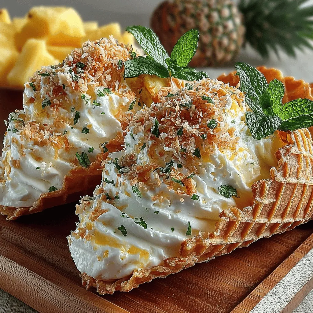 As the summer sun shines brightly, there’s nothing quite like a refreshing dessert to cool you down and lift your spirits. Enter the Tropical Bliss Frozen Pineapple Whip Cones—a delightful treat that captures the essence of summer in every creamy bite. This recipe combines the sweetness of ripe pineapples with the velvety richness of coconut cream, creating a frozen dessert that is both delicious and health-conscious. Whether you’re lounging by the pool, hosting a backyard barbecue, or simply craving something sweet, these whip cones are the perfect way to indulge guilt-free.