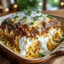 There’s something undeniably comforting about a classic baked spaghetti casserole. This dish evokes memories of family gatherings, laughter around the dinner table, and the enticing aroma wafting through the kitchen as it bakes to perfection. As a child, I remember my grandmother preparing this dish, always with a little extra love and a generous sprinkle of cheese. The way she layered the ingredients, filling our home with warmth and anticipation, made each meal special. It’s a recipe that has been passed down through generations, and every time I make it, I feel a connection to those cherished moments.