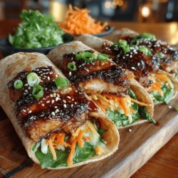 Zesty Citrus Delight: Sticky Orange Ginger Chicken Wraps