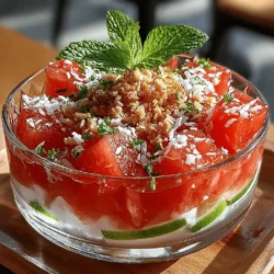 As the summer sun graces us with its warmth, the quest for refreshing treats becomes paramount. Enter the Watermelon Delight Crisp, a delightful no-bake dessert that embodies the essence of summer. This vibrant dish brings together the juicy, hydrating goodness of watermelon with the satisfying crunch of granola and the tropical flair of shredded coconut. It’s not just a feast for the eyes; it’s a wholesome dessert that is easy to prepare, making it perfect for summer gatherings or a simple indulgence at home.