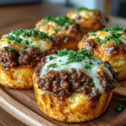 Savory Ground Beef and Cheddar Biscuit Cups