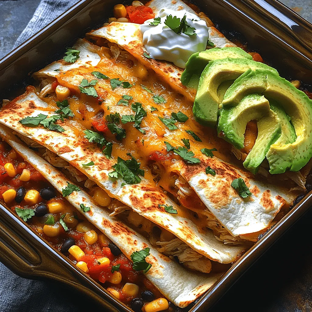 No quesadilla bake is complete without the perfect toppings, and sour cream and avocado are the dynamic duo that will elevate your Cheesy Salsa Chicken Quesadilla Bake to the next level. The creamy texture of sour cream complements the zestiness of the salsa, while fresh avocado adds a rich, buttery flavor that balances the dish beautifully.