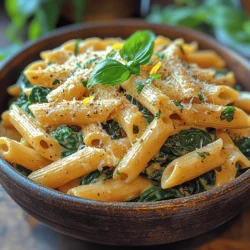 When it comes to comforting pasta dishes, few recipes can compete with the allure of Creamy Garlic Spinach Penne. This dish strikes a perfect balance between rich and vibrant flavors, making it an irresistible choice for anyone looking to elevate their dining experience. The combination of creamy garlic sauce and fresh spinach creates a delightful blend that not only tantalizes the taste buds but also brings a burst of color to your plate. Whether you're preparing a cozy family dinner or need a quick weeknight meal that impresses, this recipe is versatile enough to fit any occasion.