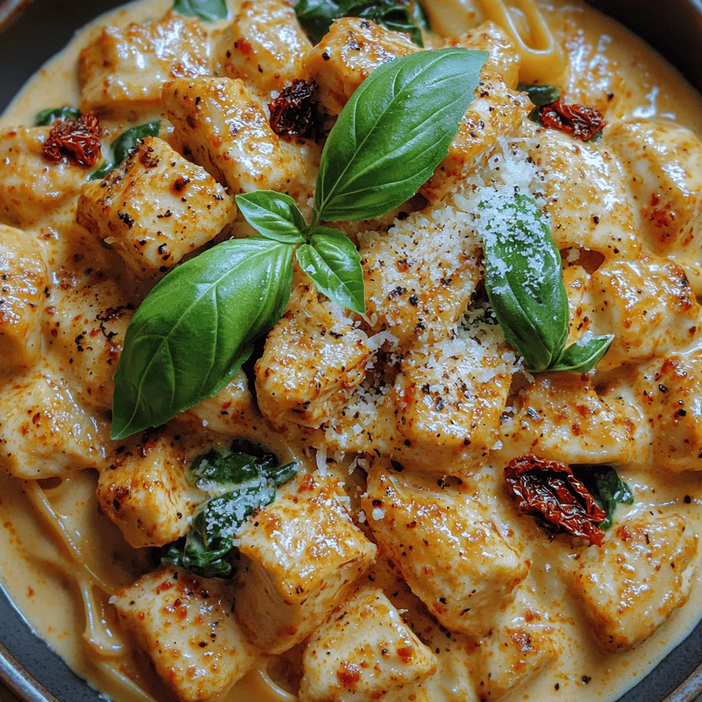 If you’re on the lookout for a comforting and flavorful dish to add to your weeknight dinner repertoire, look no further than Creamy Sun-Dried Tomato Chicken Pasta. This delightful recipe marries tender chicken with the rich, creamy texture of a decadent sauce, complemented perfectly by the tangy sweetness of sun-dried tomatoes and the freshness of spinach. It’s a meal that not only satisfies the palate but also nourishes the body, making it a fantastic choice for those who value both flavor and nutrition in their cooking.