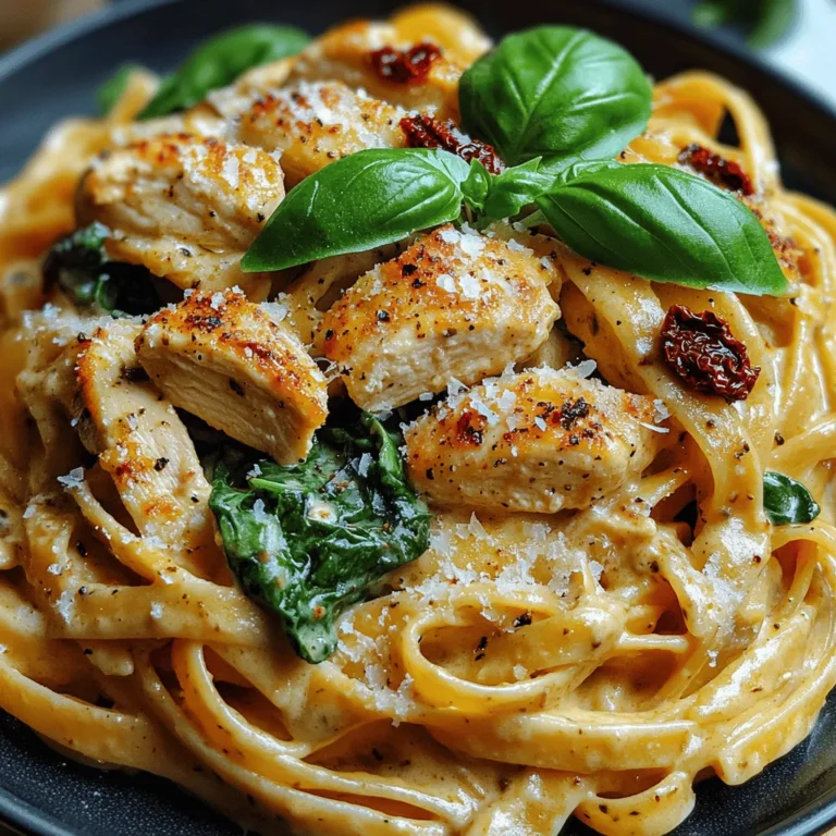 If you’re on the lookout for a comforting and flavorful dish to add to your weeknight dinner repertoire, look no further than Creamy Sun-Dried Tomato Chicken Pasta. This delightful recipe marries tender chicken with the rich, creamy texture of a decadent sauce, complemented perfectly by the tangy sweetness of sun-dried tomatoes and the freshness of spinach. It’s a meal that not only satisfies the palate but also nourishes the body, making it a fantastic choice for those who value both flavor and nutrition in their cooking.