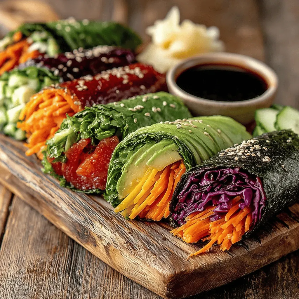 Sushi has captured the hearts and palates of people all over the world, transcending cultural boundaries with its delightful flavors and artistic presentation. Originally hailing from Japan, sushi comes in many forms, from classic nigiri to intricate rolls that boast a variety of ingredients. As more individuals embrace plant-based diets, the versatility of sushi has opened the door to exciting vegetarian options. One such creation is the Rainbow Veggie Sushi Wraps, a vibrant and fresh alternative that not only looks stunning but also packs a punch in terms of health benefits. These wraps are perfect for gatherings, offering a feast for the eyes as well as the taste buds.