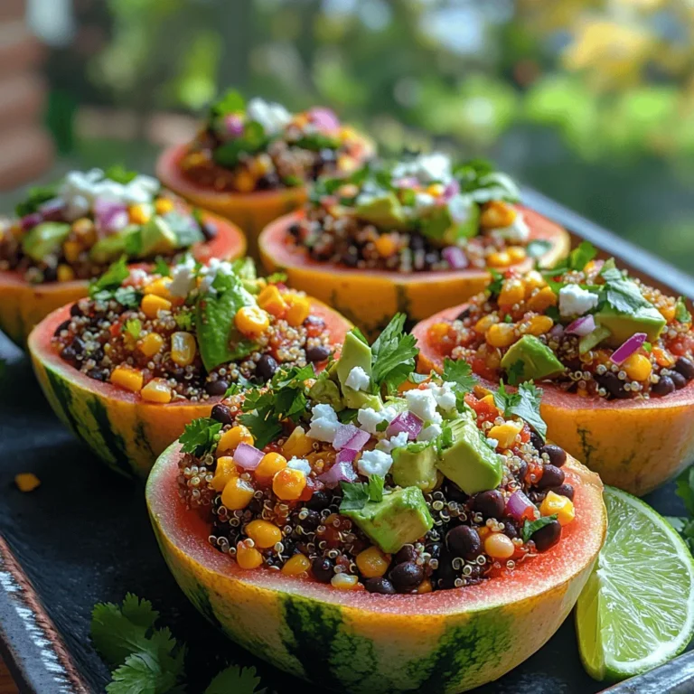 Delight in the refreshing and vibrant flavors of Watermelon Fiesta Tacos, a unique twist on traditional tacos that perfectly combines the sweetness of watermelon with a medley of hearty ingredients. This innovative recipe not only tantalizes the taste buds but also offers a burst of colors and nutrients, making it an ideal choice for summer gatherings, picnics, or a light weeknight dinner. The incorporation of seasonal produce ensures that these tacos are not just a meal but a celebration of flavors and freshness.