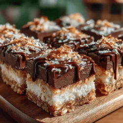 The final assembly of your Frozen Chocolate Coconut Oat Slices is where your hard work truly comes together. Once you’ve prepared the oat base and allowed it to set slightly in the fridge, it’s time to pour the rich chocolate topping. To ensure a beautiful, smooth finish, start by melting your dark chocolate in a microwave-safe bowl. Heat it in short bursts of 20 seconds, stirring in between until the chocolate is completely melted and glossy.