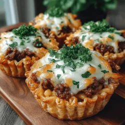 In recent years, miniaturized comfort foods have surged in popularity, and for good reason. Bite-sized snacks not only make for convenient eating but also add an element of fun to any gathering. They allow hosts to offer a diverse array of options, appealing to various appetites and preferences. Cheesy Mini Chili Mac Cups embody this trend, providing a unique twist that blends the rich, creamy taste of macaroni and cheese with the robust flavor of chili, all wrapped up in a crispy shell.
