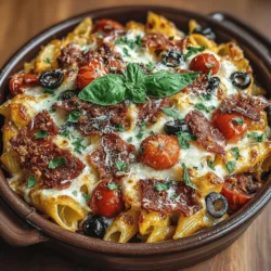 Pasta bakes are a beloved staple in many households, celebrated for their comforting nature and the ease with which they can be prepared. These one-dish meals combine the heartiness of pasta with an array of ingredients, creating a satisfying and often decadent dining experience. From traditional macaroni and cheese to creamy chicken Alfredo bakes, the versatility of pasta dishes allows for endless creativity in the kitchen. Among the myriad of pasta bake recipes, the Charcuterie Delight Pasta Bake stands out as a unique and tantalizing option, merging the classic elements of a pasta bake with the delightful flavors of a charcuterie board.
