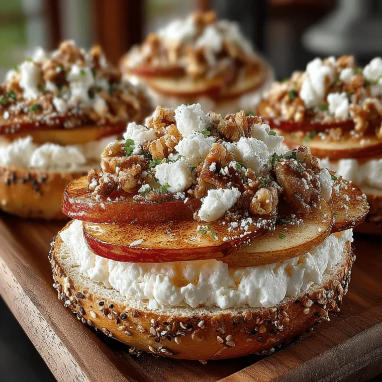Cinnamon Apple Bagel Sandwiches are a delightful fusion of flavors and textures, making them an irresistible choice for breakfast, brunch, or a quick snack. Imagine biting into a warm, toasted bagel layered with sweet, caramelized apples and creamy, tangy cream cheese. The comforting notes of cinnamon wafting through the air evoke a sense of nostalgia, reminiscent of homemade desserts and cozy family gatherings. This sandwich marries the classic flavors of fall with the convenience of a bagel, creating a dish that is both satisfying and versatile.