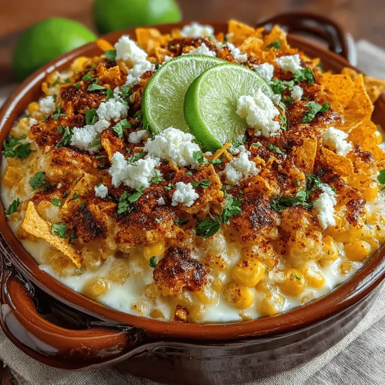 Mexican street corn, known as elote, has captured the hearts and taste buds of food lovers around the world. This beloved street food features grilled corn on the cob slathered in creamy sauce, sprinkled with cheese, and finished off with a squeeze of lime and a dash of chili powder. The combination of sweet corn, tangy cheese, and zesty spices creates an unforgettable flavor profile that’s both comforting and exciting. Imagine taking all the delicious elements of elote and transforming them into a hearty casserole—this is where our Spicy Mexican Street Corn Casserole comes in.