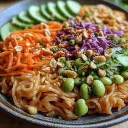 If you're looking for a dish that combines an enticing mix of flavors and textures, the Spicy Peanut Noodle Salad with Crunchy Veggies is an excellent choice. This vibrant salad brings together the rich and creamy essence of peanut butter, the satisfying crunch of fresh vegetables, and the invigorating heat of spices, creating a culinary experience that delights the palate. Perfect for any occasion, this salad shines at potlucks, makes for a satisfying meal prep option, and can even serve as a delightful side for your next barbecue.