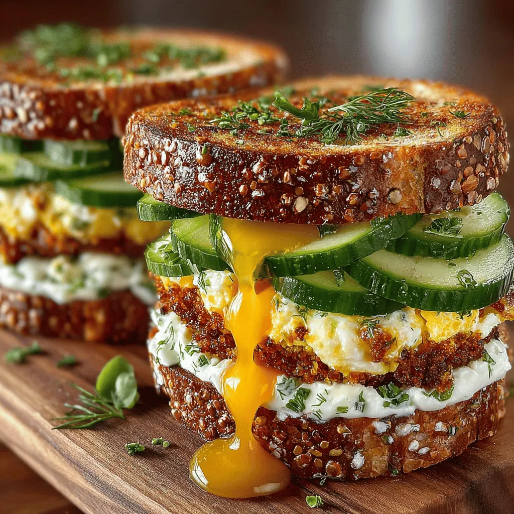 The Crispy Cucumber Dill Egg Sandwich is not just another lunch option; it’s a delightful combination of flavors and textures that elevates a simple meal into a culinary experience. This sandwich features a rich filling made from hard-boiled eggs, crisp cucumbers, and fresh dill, all enveloped in hearty whole-grain bread. It stands out as an ideal choice for lunch or a light dinner, offering a balance of nutrition and taste that appeals to various dietary preferences.