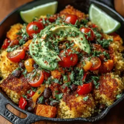 In the ever-expanding universe of plant-based cuisine, the Mini Sweet Potato Quinoa Skillets stand out as a vibrant and nutritious dish. This recipe showcases the earthy sweetness of sweet potatoes, paired with the nutty flavor and fluffy texture of quinoa, resulting in a colorful meal that not only delights the palate but also nourishes the body. Whether you're seeking a wholesome main course or a delightful side dish, these skillets are versatile enough to fit any occasion, making them a fantastic addition to your culinary repertoire.