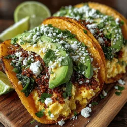 Spicy Sunrise Green Chili Breakfast Tacos