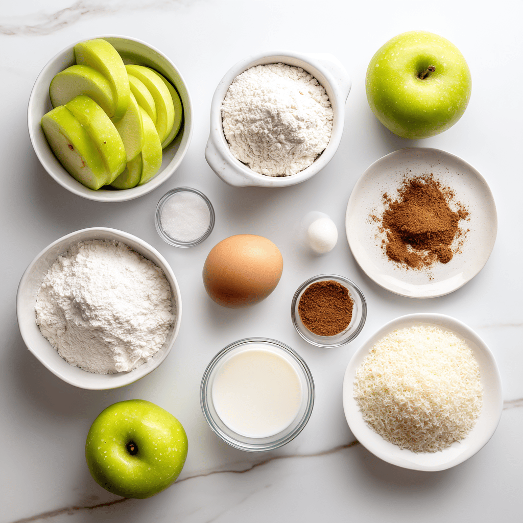 Ingredients for Crispy Air Fryer Pumpkin Spice Apple Rings for a Cozy Fall Treat