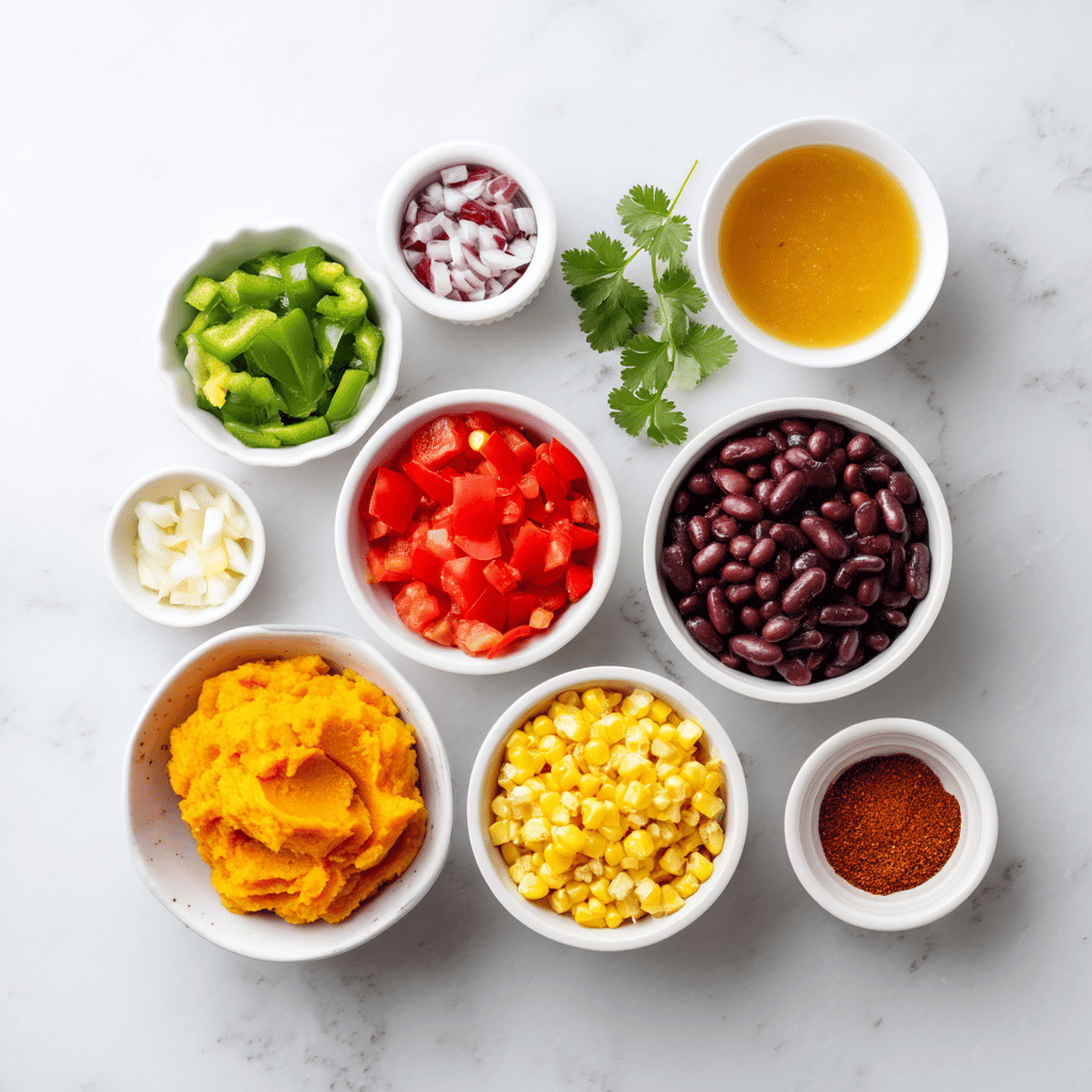 Ingredients for Slow Cooker Pumpkin Chili with Sweet Corn